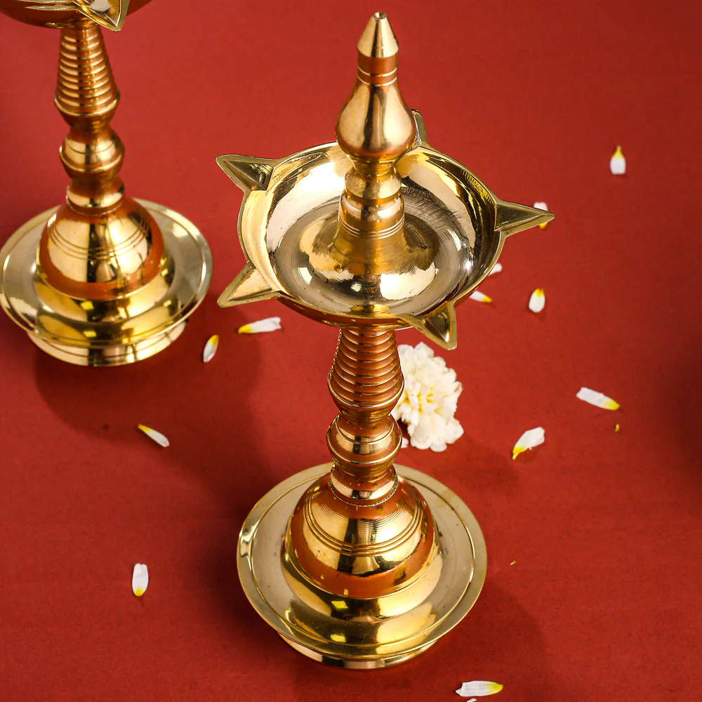 Brass Samai/Diya Pair (8.5 Inch) - Image 5