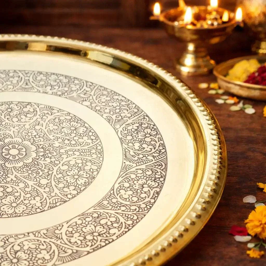 Brass Thali (9 Inch) - Image 2