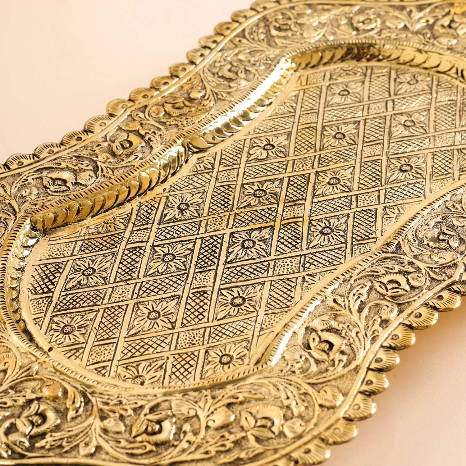 Brass Peacock Design Serving Tray (23 Inch) - Image 6