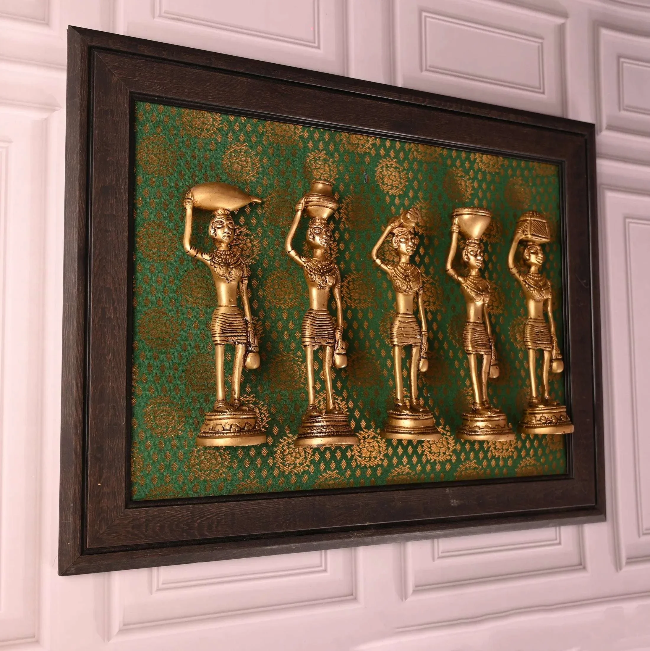 Brass Tribal Lady Statue Decor Set Of Five  (7.5 Inch) - Image 8