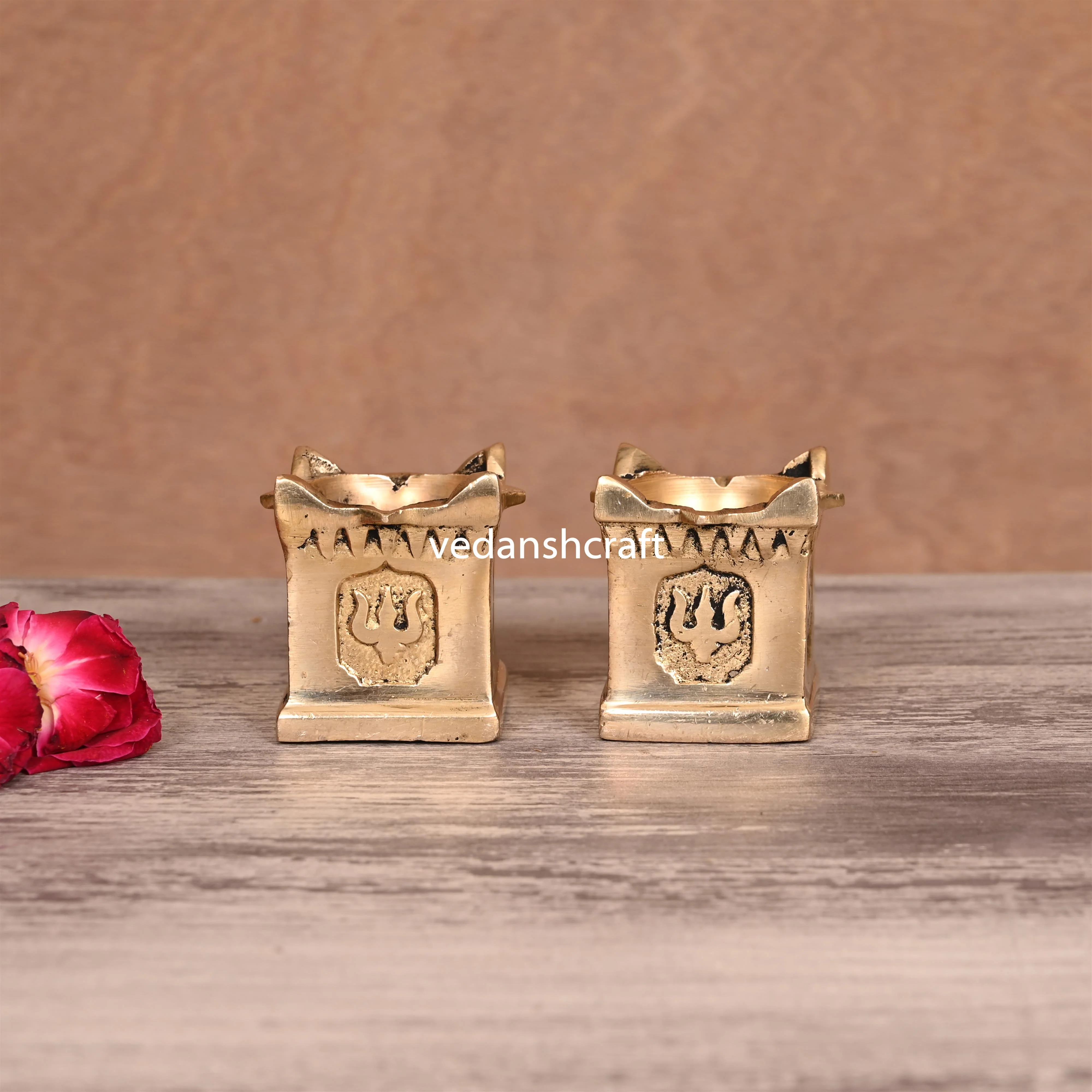 Brass Tulsi Diya Pair (1.9 Inch) - Image 2