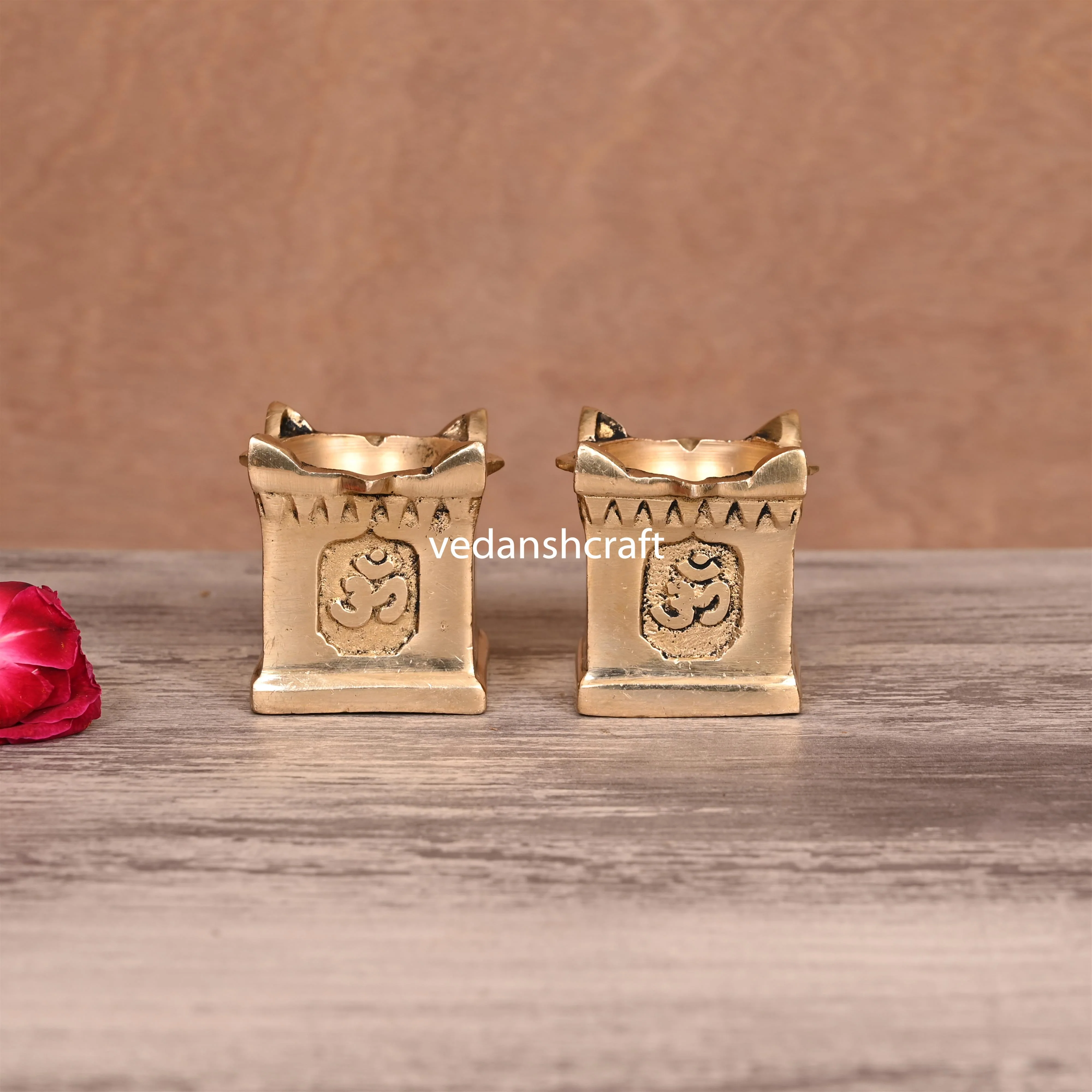 Brass Tulsi Diya Pair (1.9 Inch) - Image 3