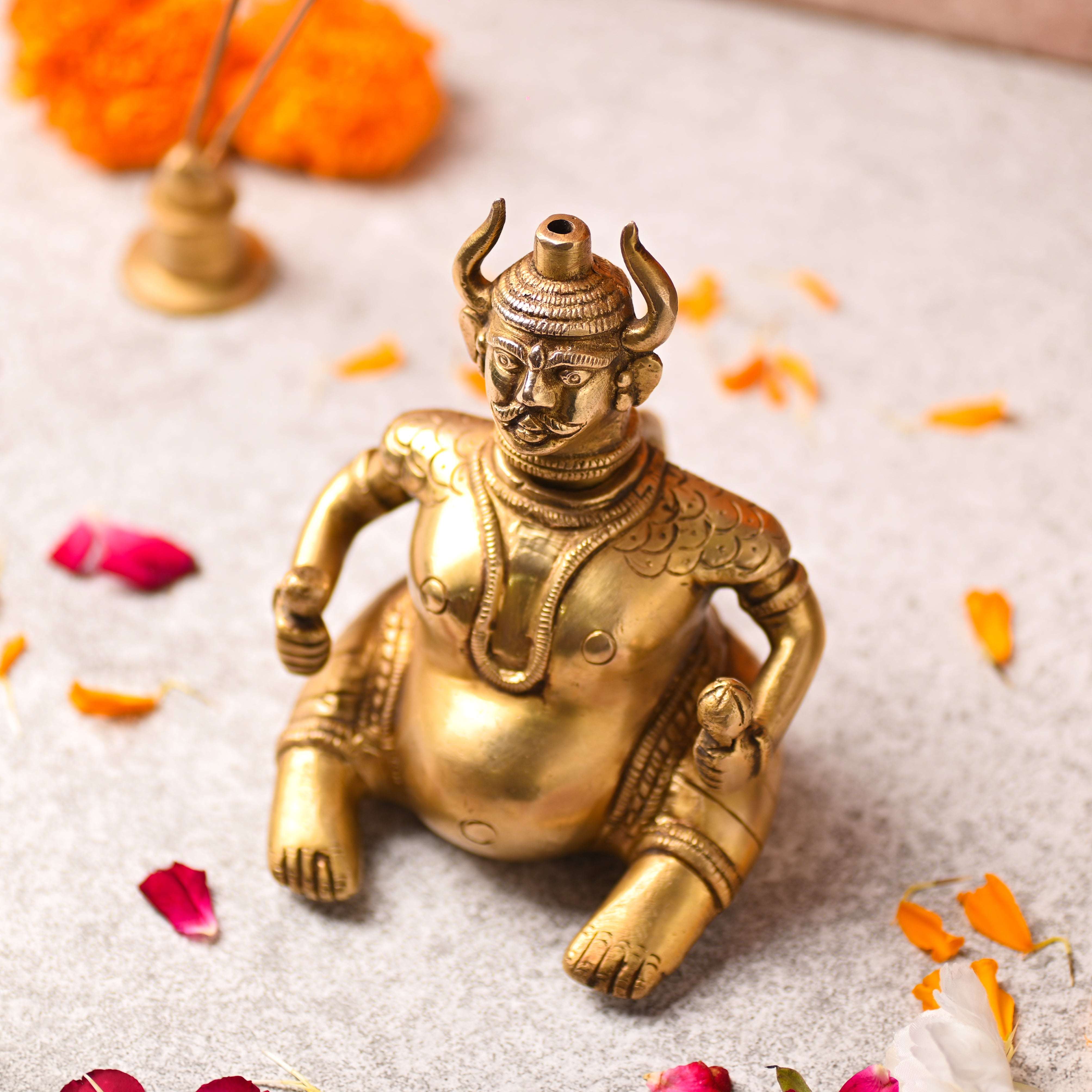 Brass Vikakku Kiran Oil Lamp (5.8 Inch) - Image 3