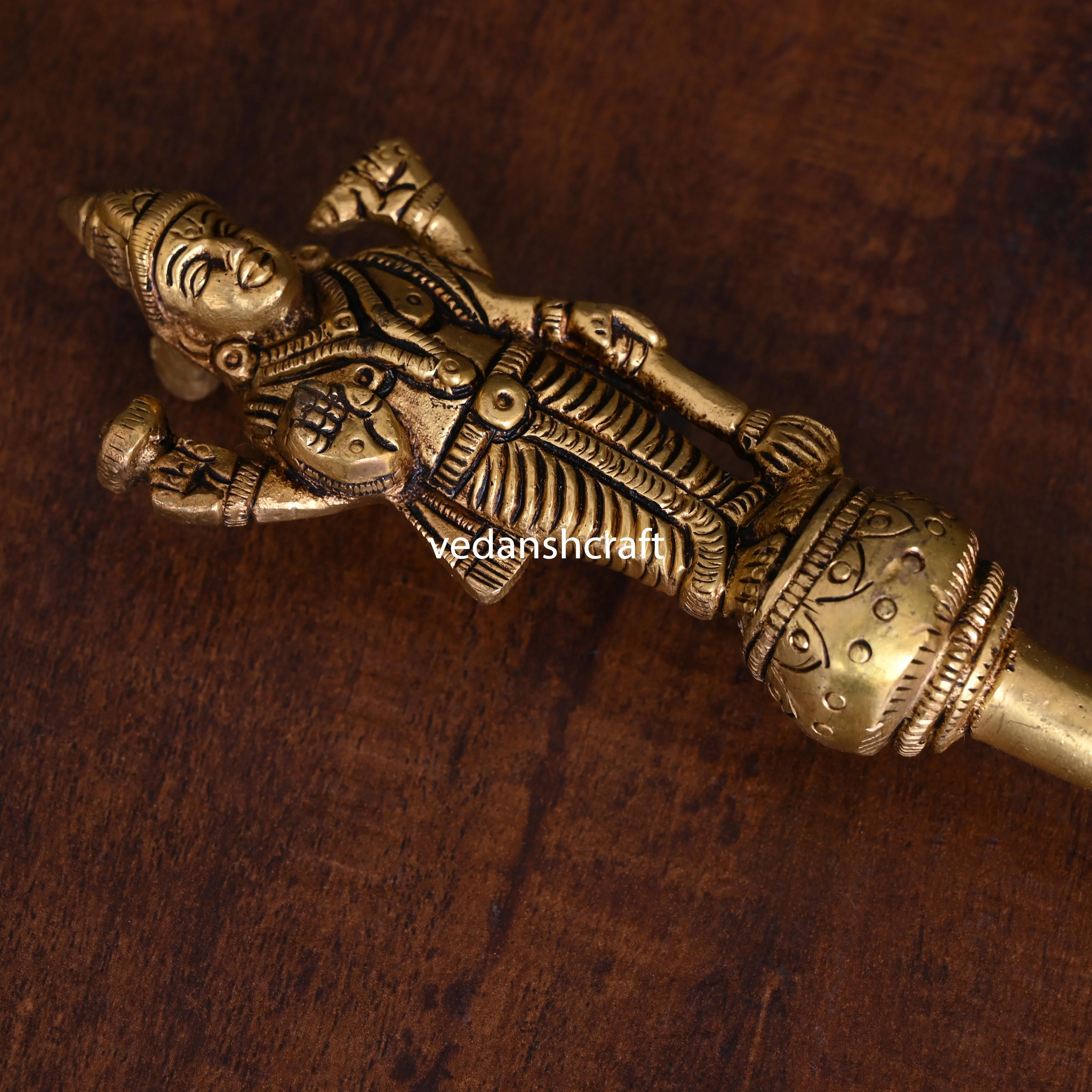 Brass Vishnu Ahuti Spoon (10.5 Inch) - Image 2