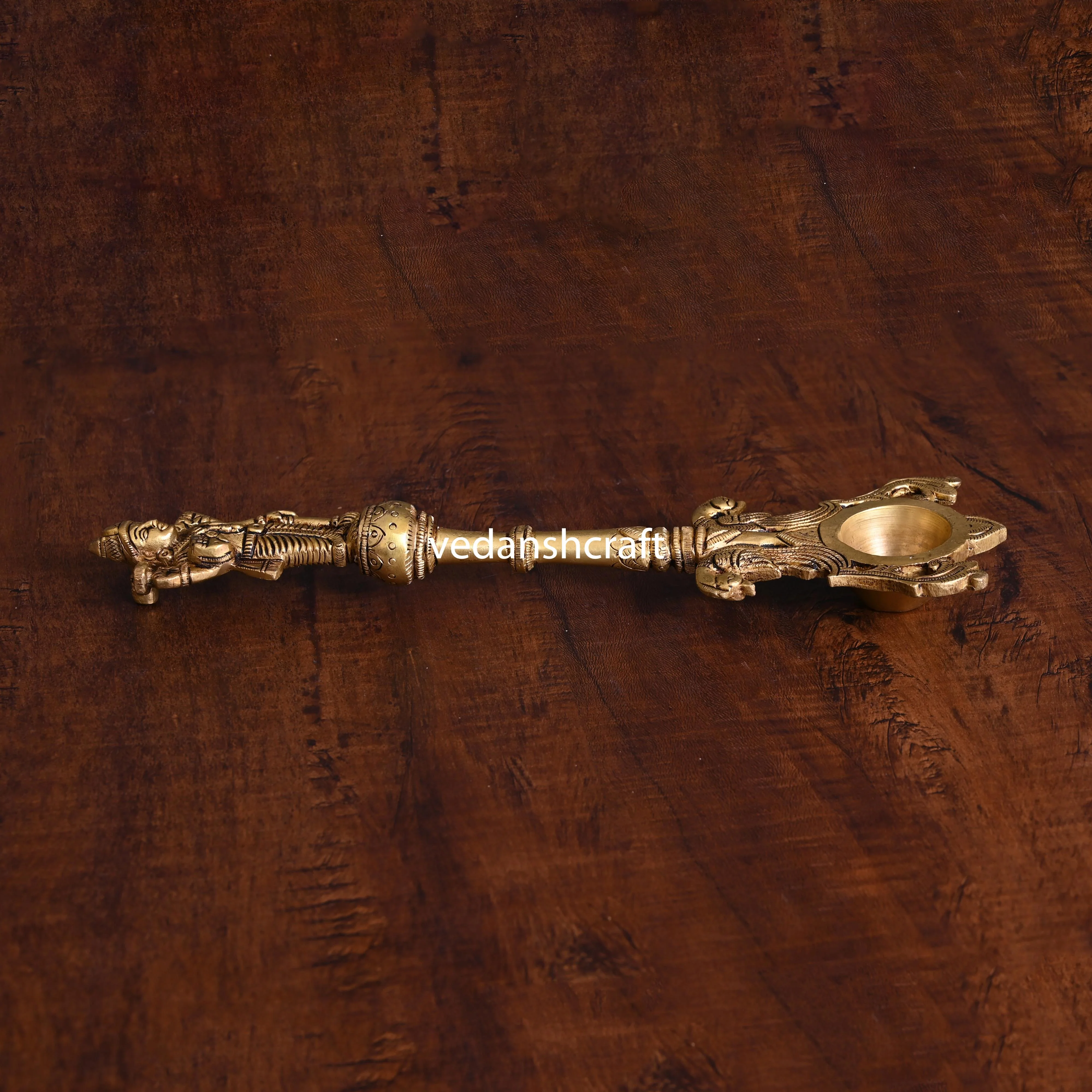 Brass Vishnu Ahuti Spoon (10.5 Inch) - Image 3