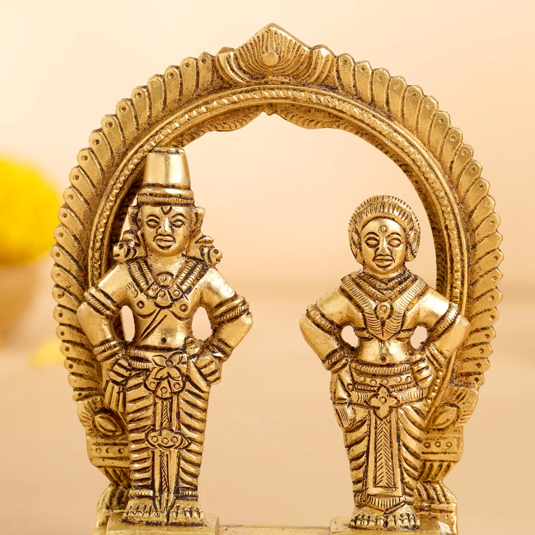 Brass Vitthal Rukmini Statue (4.5 Inch) - Image 4