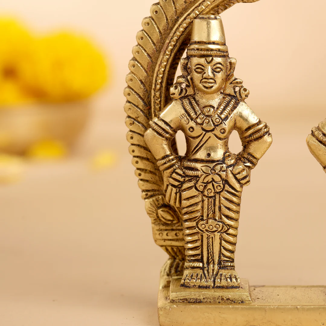 Brass Vitthal Rukmini Statue (4.5 Inch) - Image 5