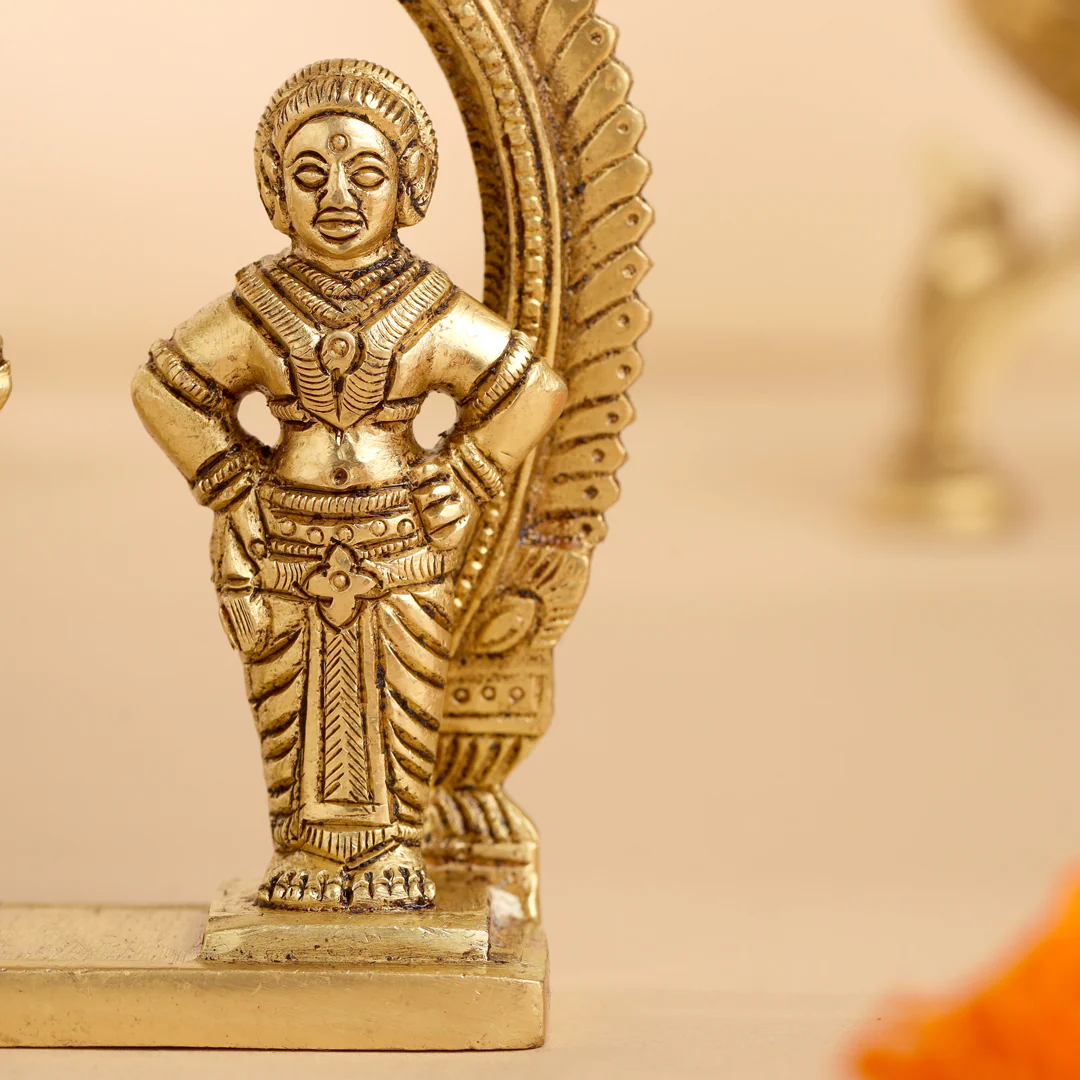 Brass Vitthal Rukmini Statue (4.5 Inch) - Image 6