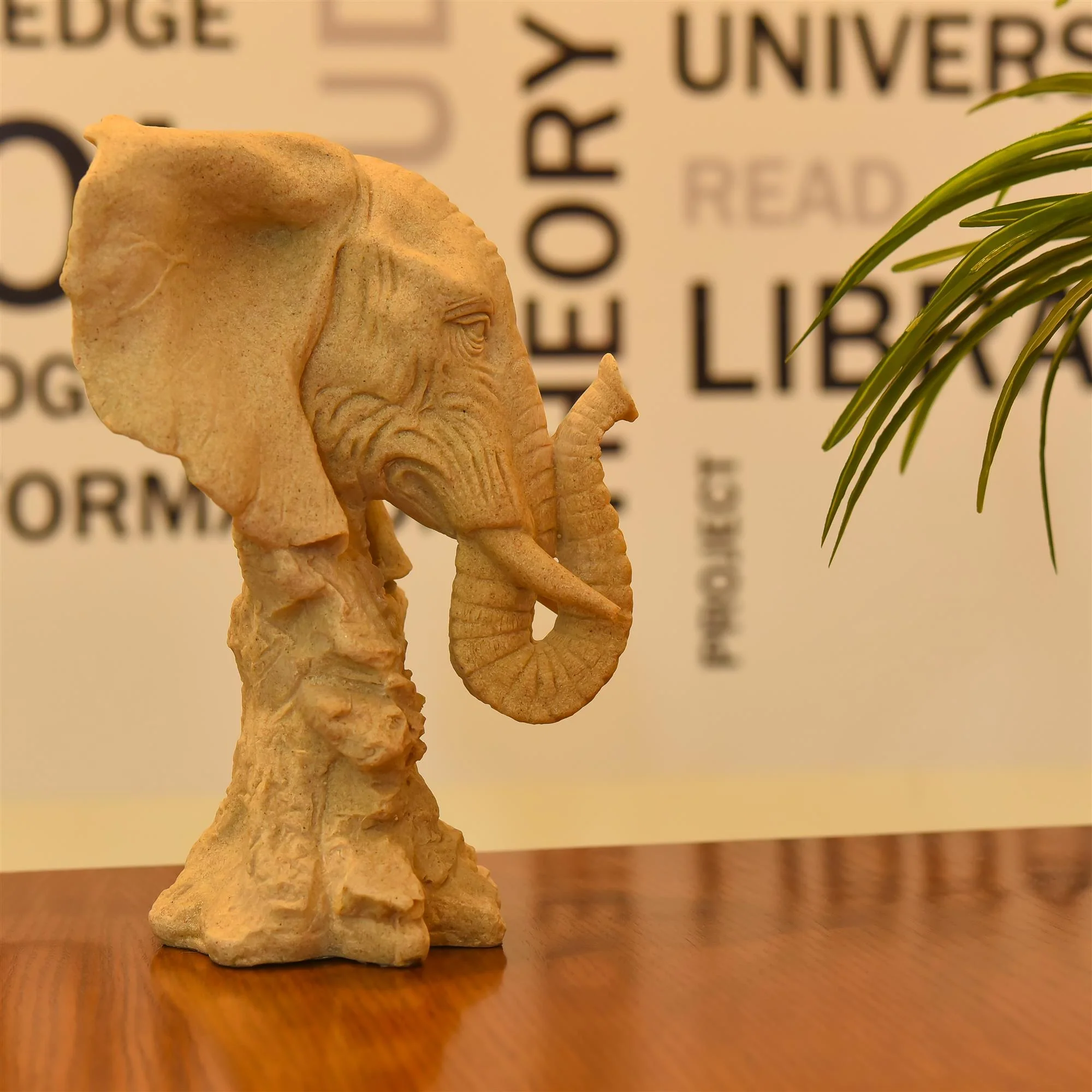 Ceramic Elephant Head Statue (10 Inch) - Image 3