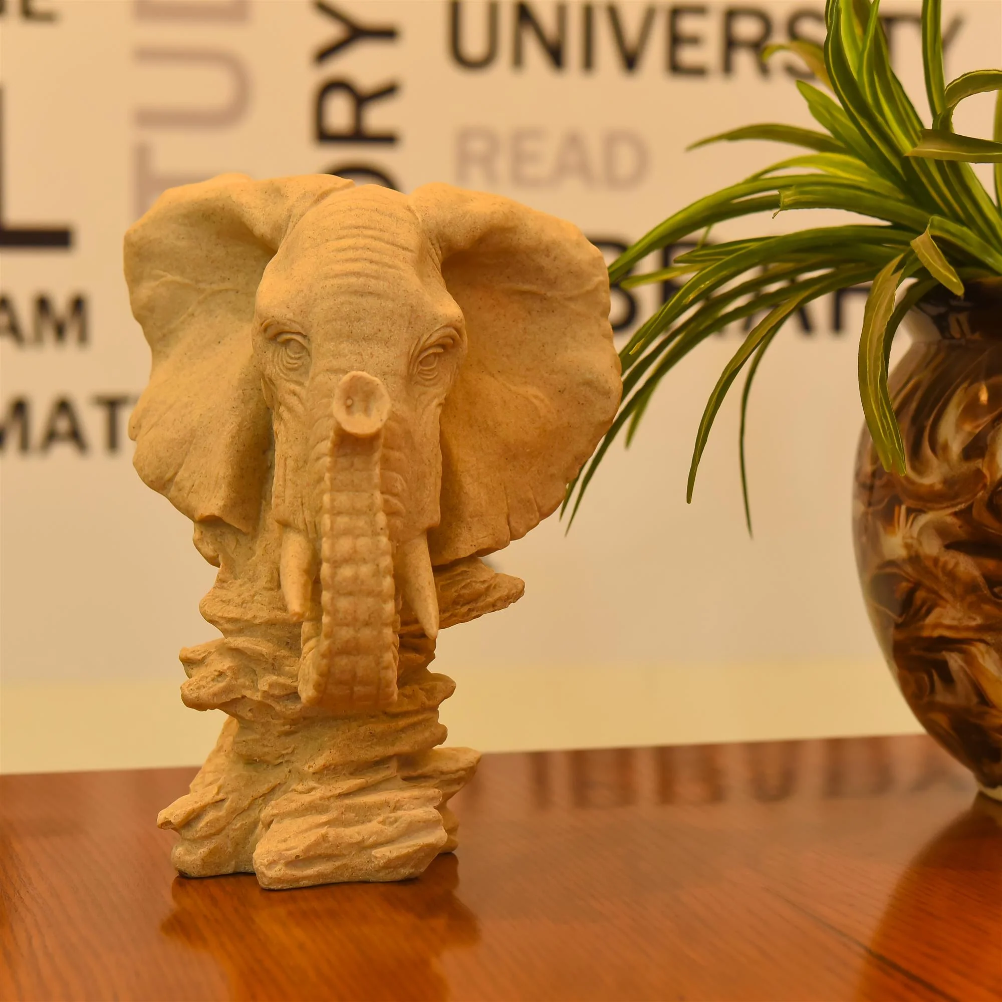 Ceramic Elephant Head Statue (10 Inch) - Image 4