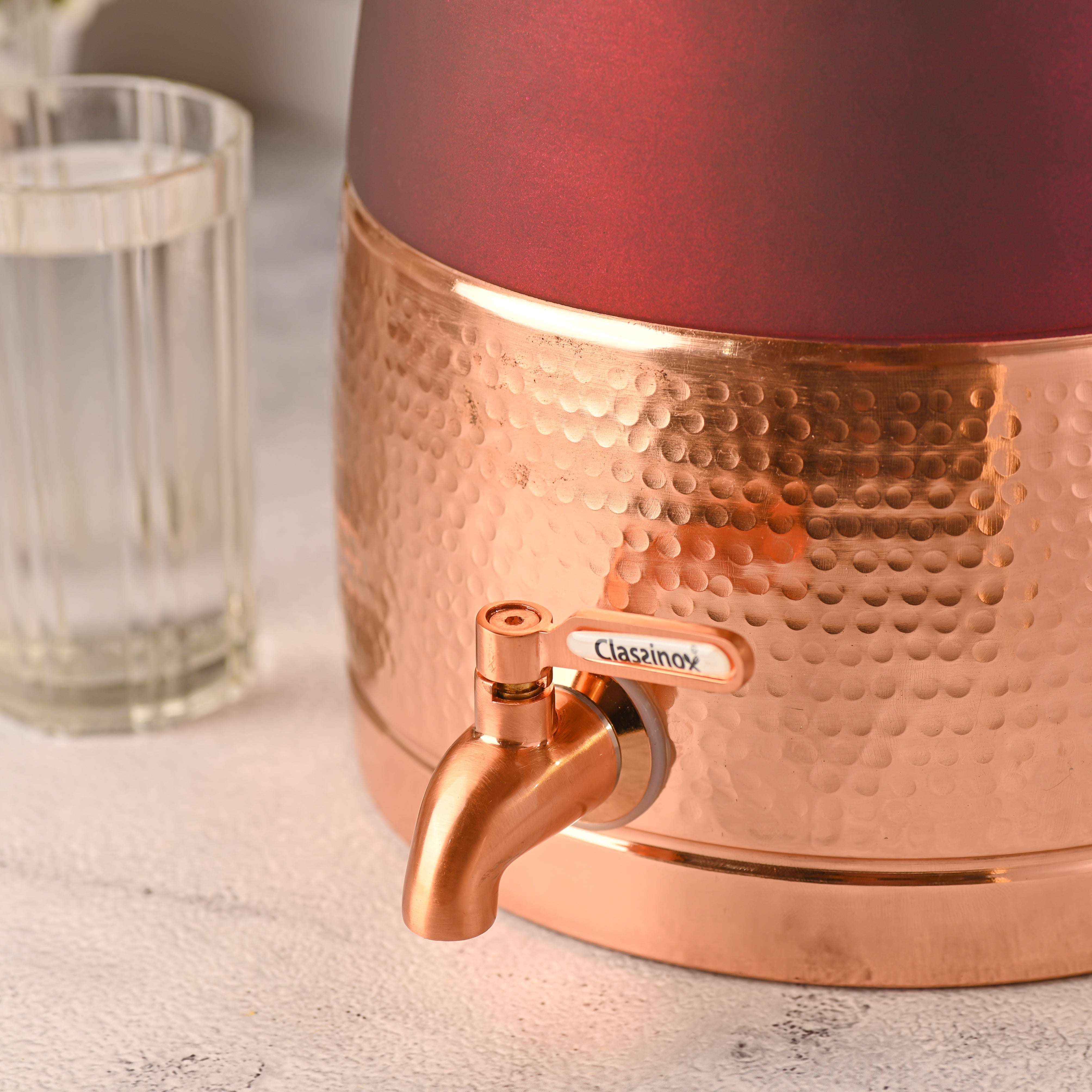 Copper Half Hammered Water Dispenser – Premium (10.5 Inch) - Image 4