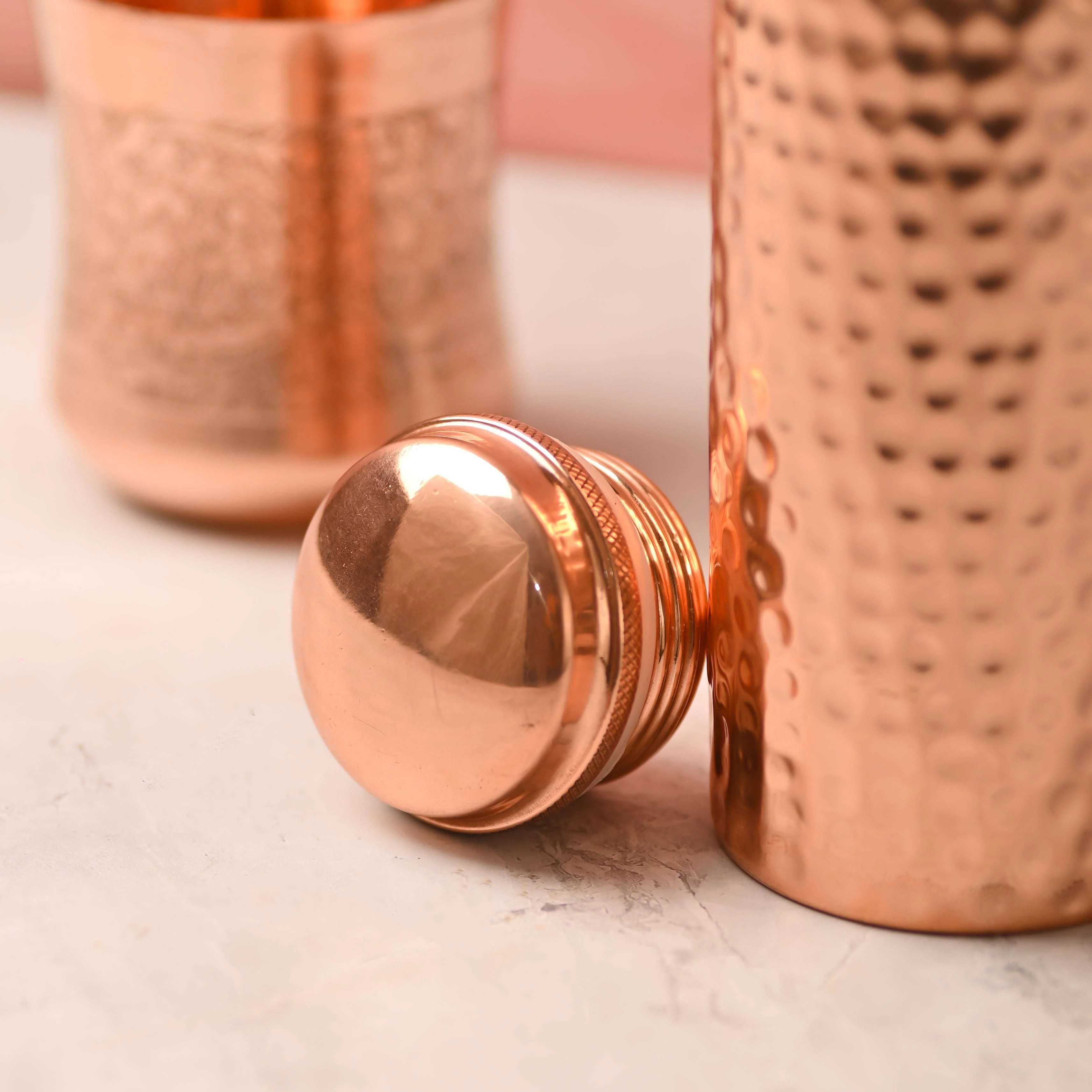 Copper Hammered Water Bottle (10.5 Inch) - Image 7