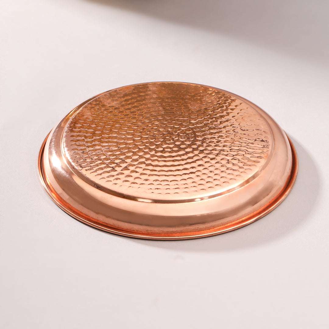 Copper Hammered Thali (10.5 Inch) - Image 3