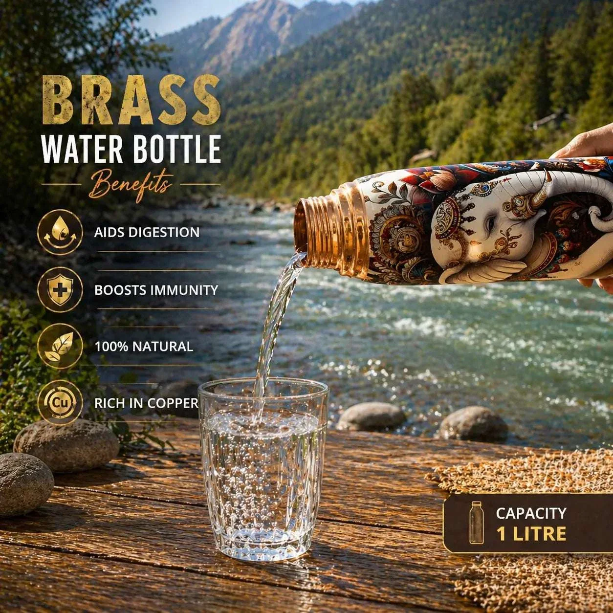 Copper Water Bottle (11.5 Inch) - Image 12