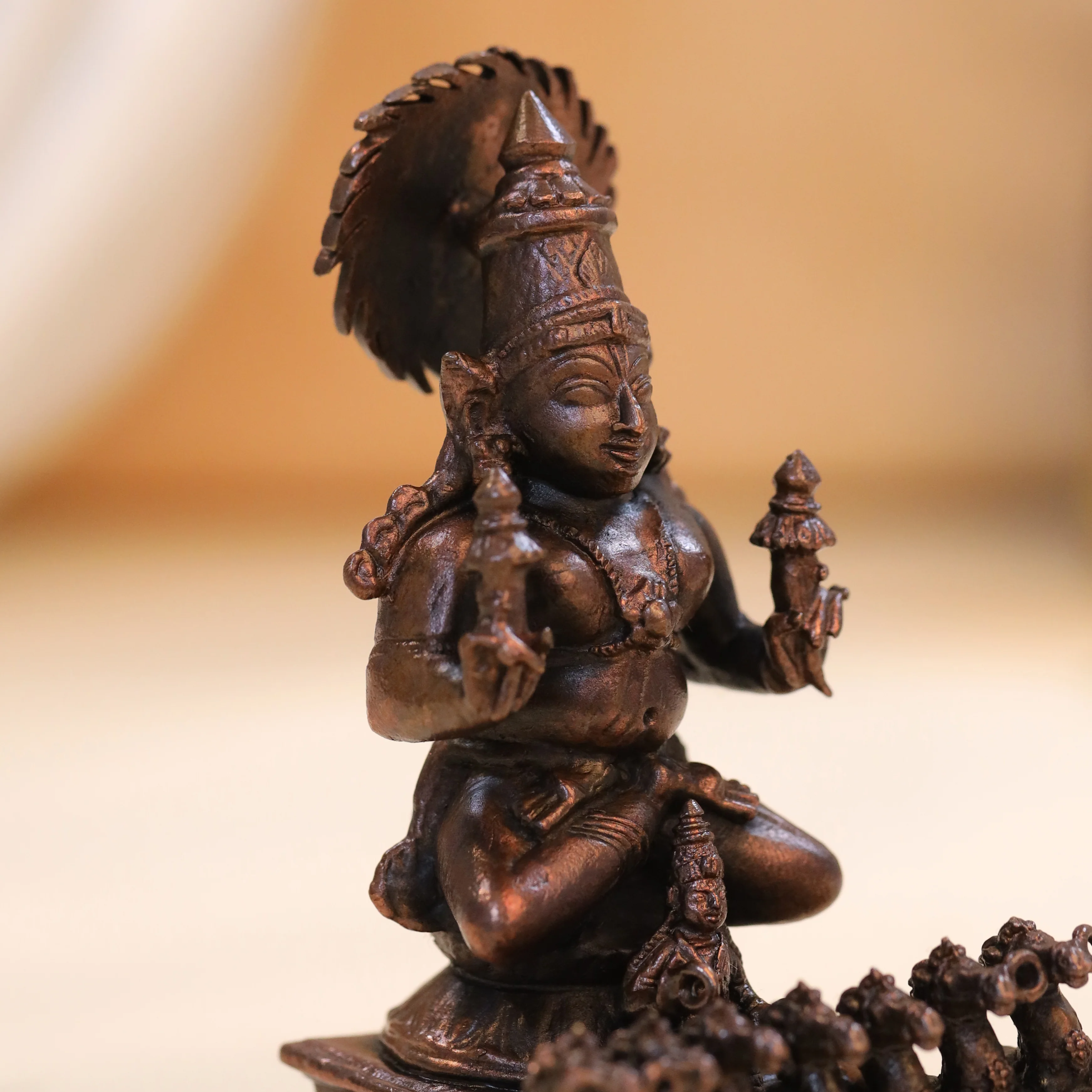 Copper Surya Rath Idol (4 Inch) - Image 3
