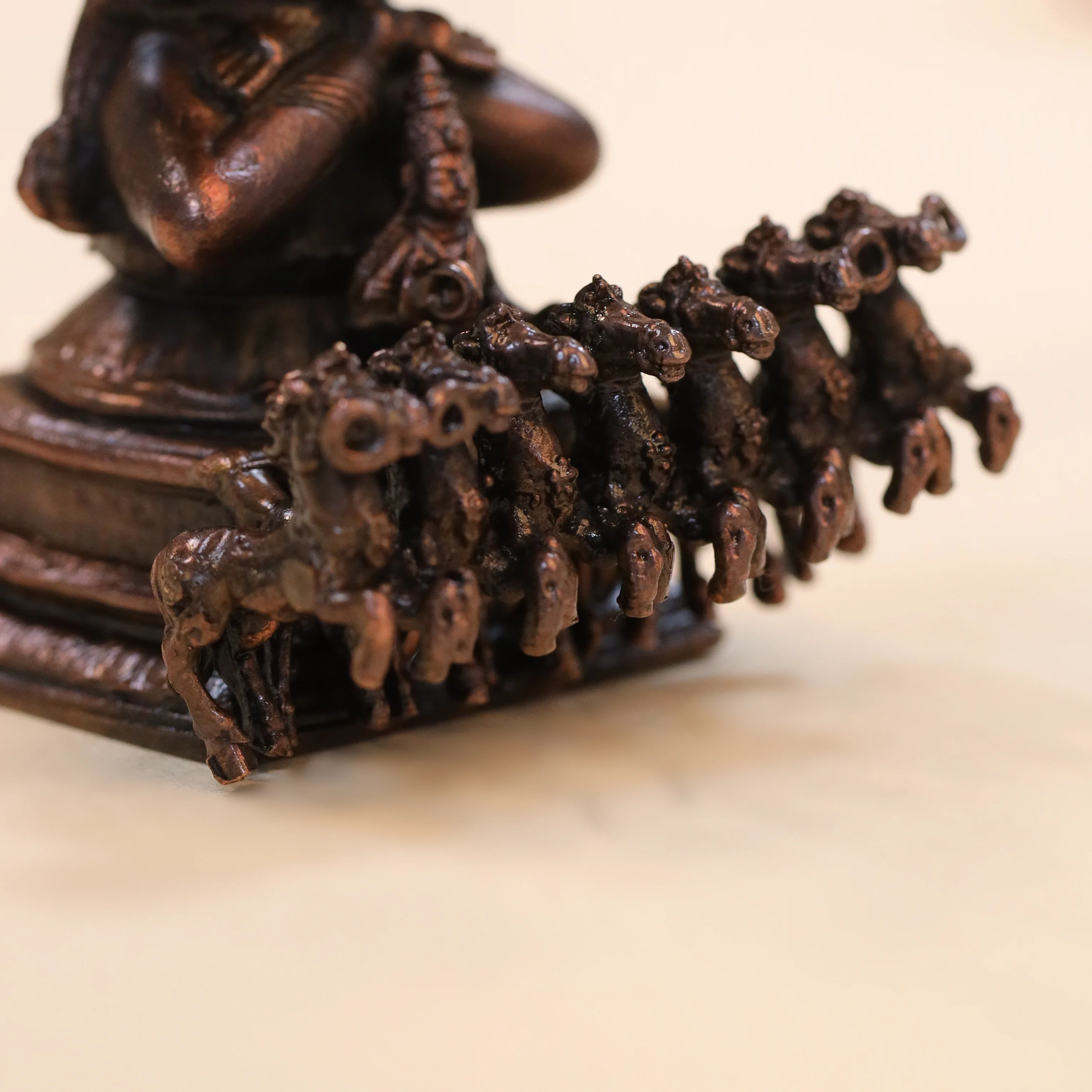 Copper Surya Rath Idol (4 Inch) - Image 4