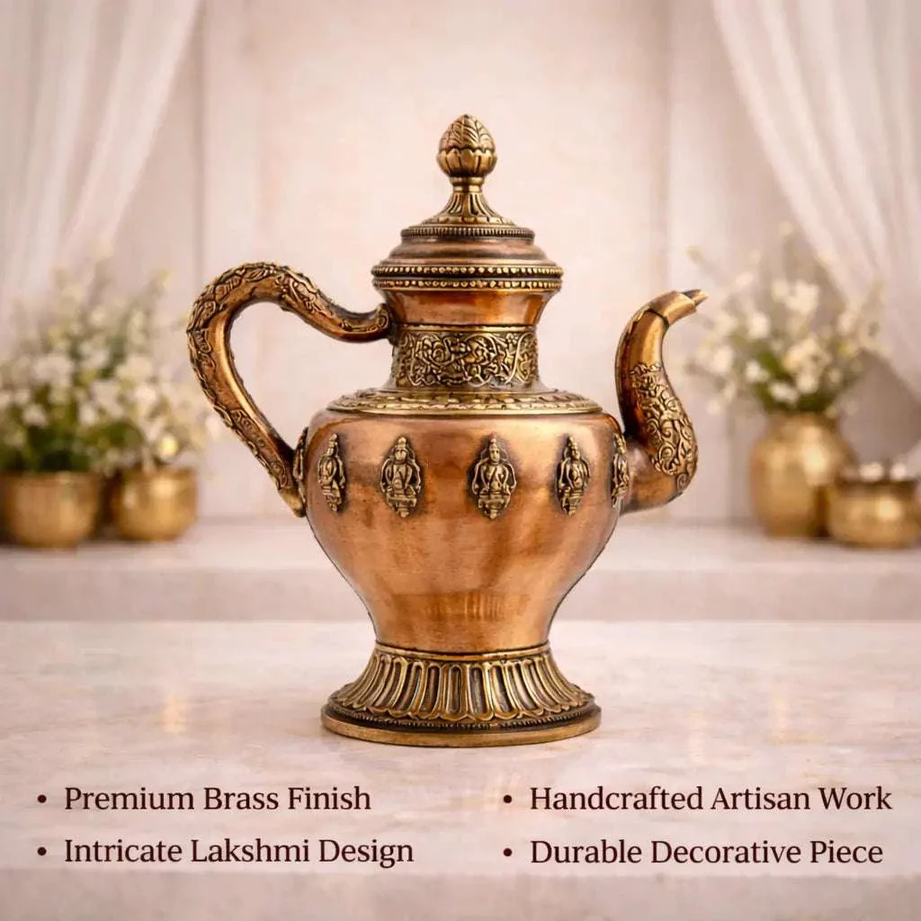 Copper Traditional Ashtalakshmi Kettle Pot (14.5 Inch) - Image 6
