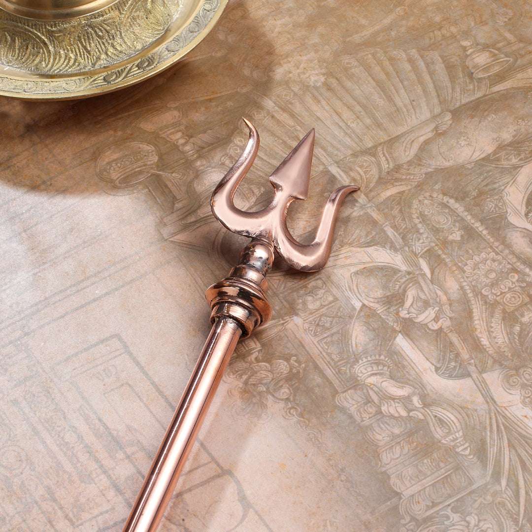 Copper Trishul | Handcrafted Symbol of Lord Shiva for Home & Temple - Image 2