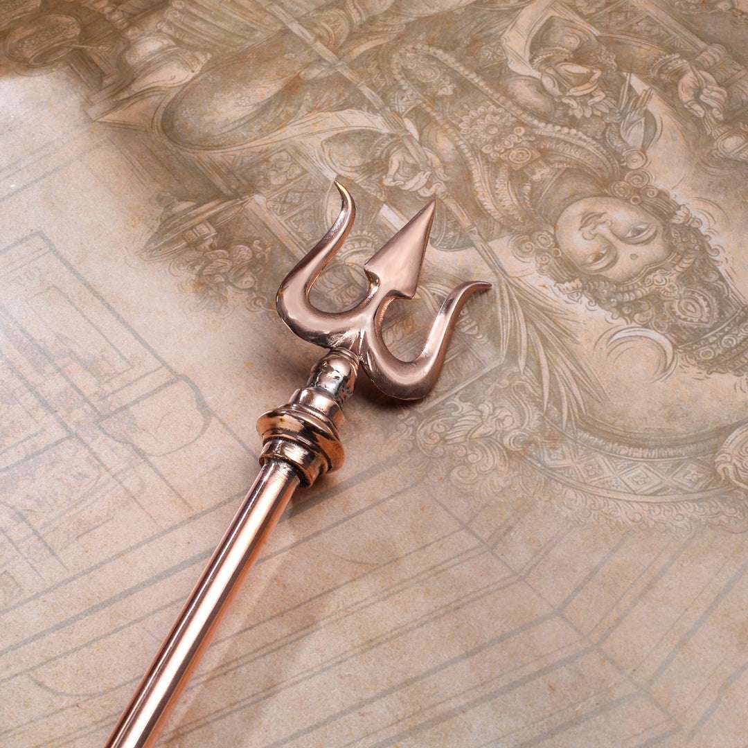 Copper Trishul | Handcrafted Symbol of Lord Shiva for Home & Temple - Image 3