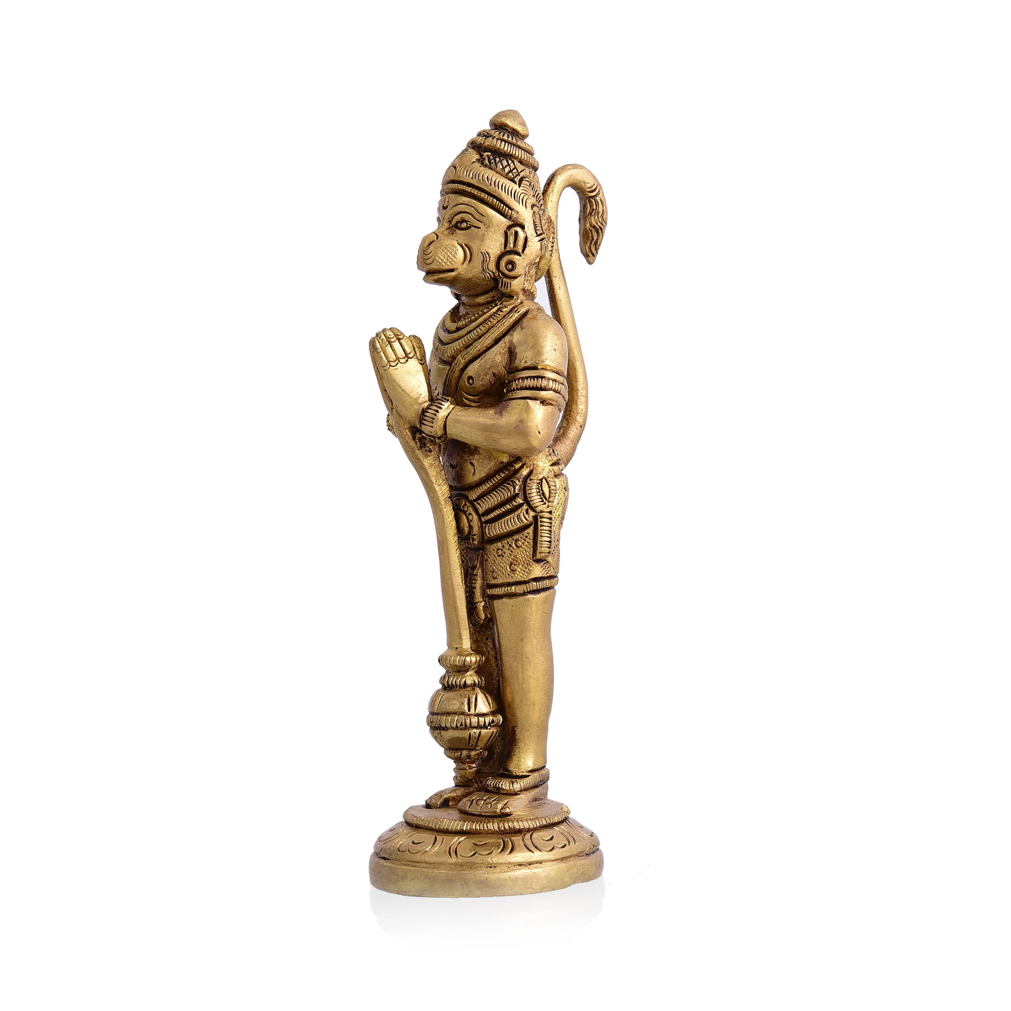 Brass Standing Hanuman Superfine Idol (5.5 Inch) - Image 4