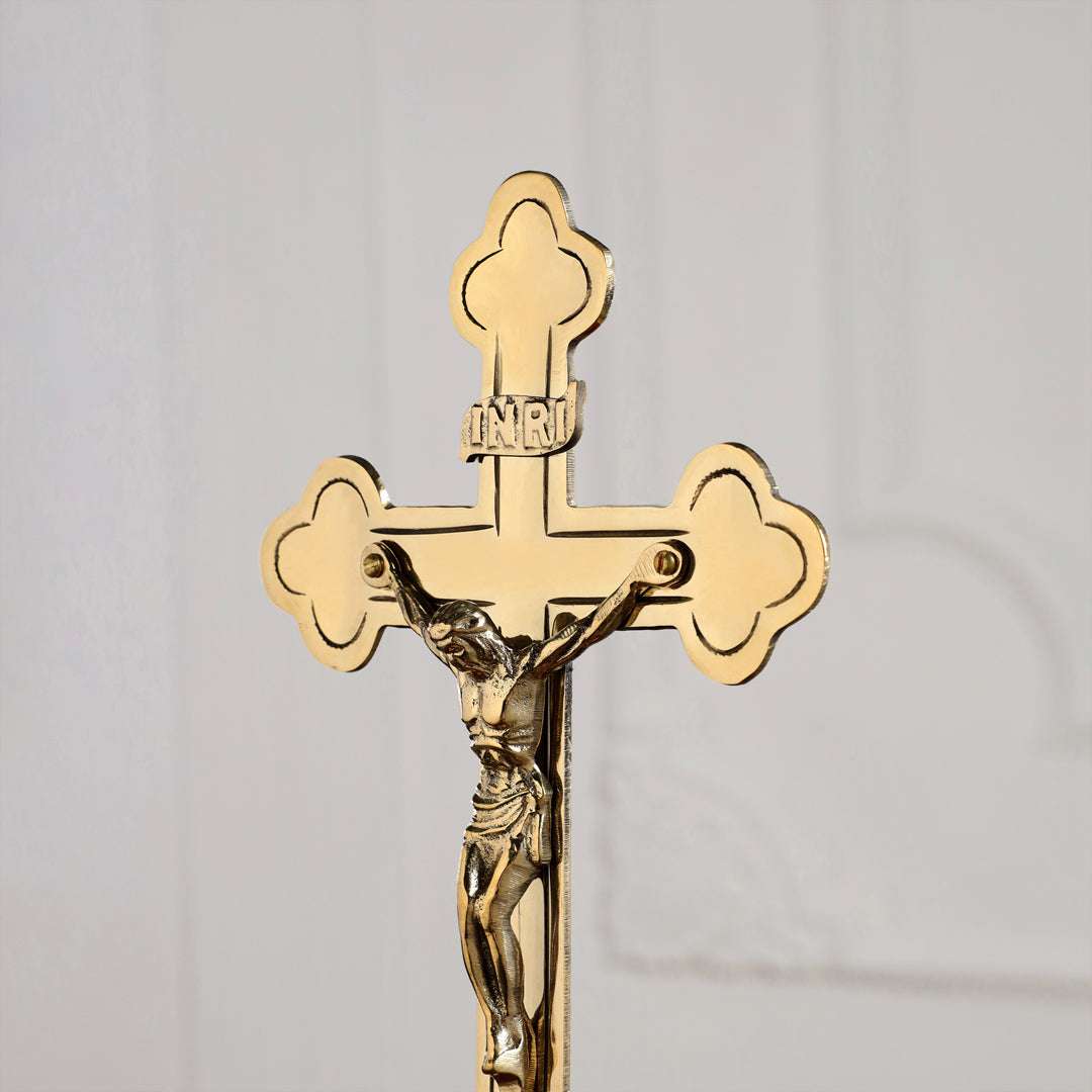 Brass Crucifix Cross with Jesus Figure (11 Inch) - Image 4
