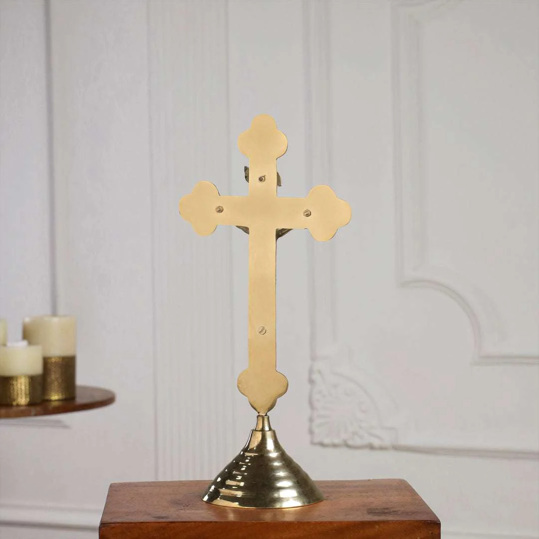 Brass Crucifix Cross with Jesus Figure (11 Inch) - Image 5