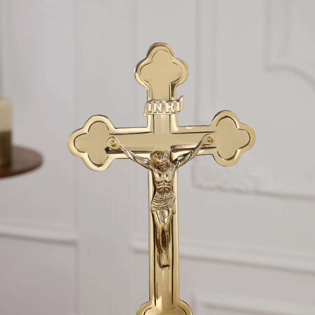 Brass Crucifix Cross with Jesus Figure (11 Inch) - Image 6
