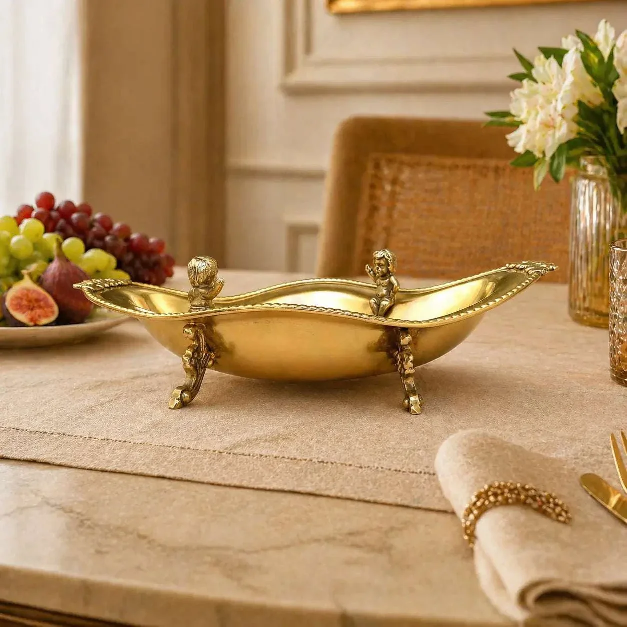 Brass Oval Decorative Dish Bowl / Platter - Image 2