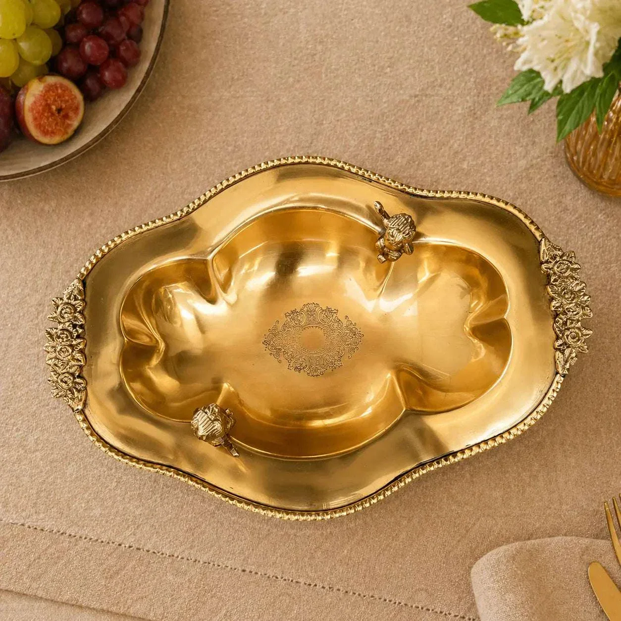 Brass Oval Decorative Dish Bowl / Platter - Image 3