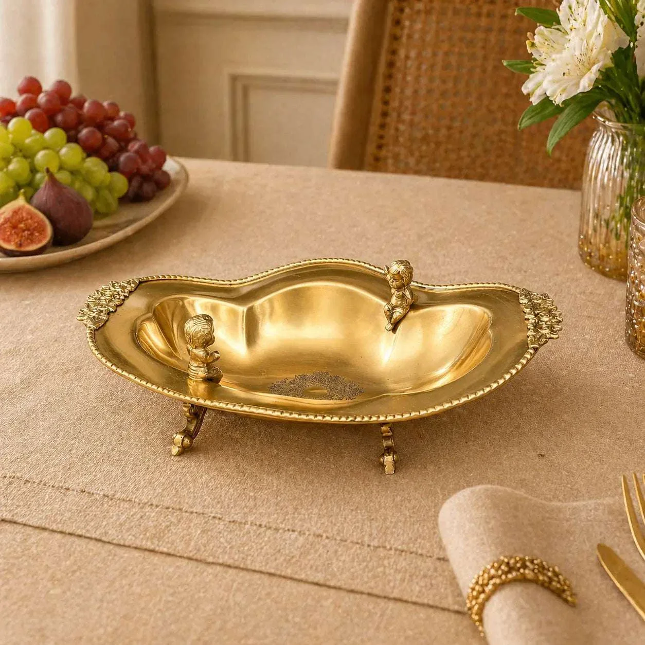 Brass Oval Decorative Dish Bowl / Platter - Image 4