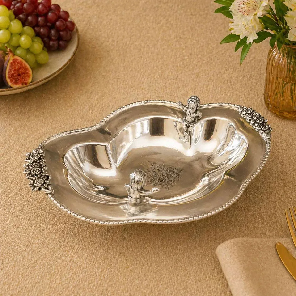 Brass Oval Decorative Dish Bowl / Platter - Image 7