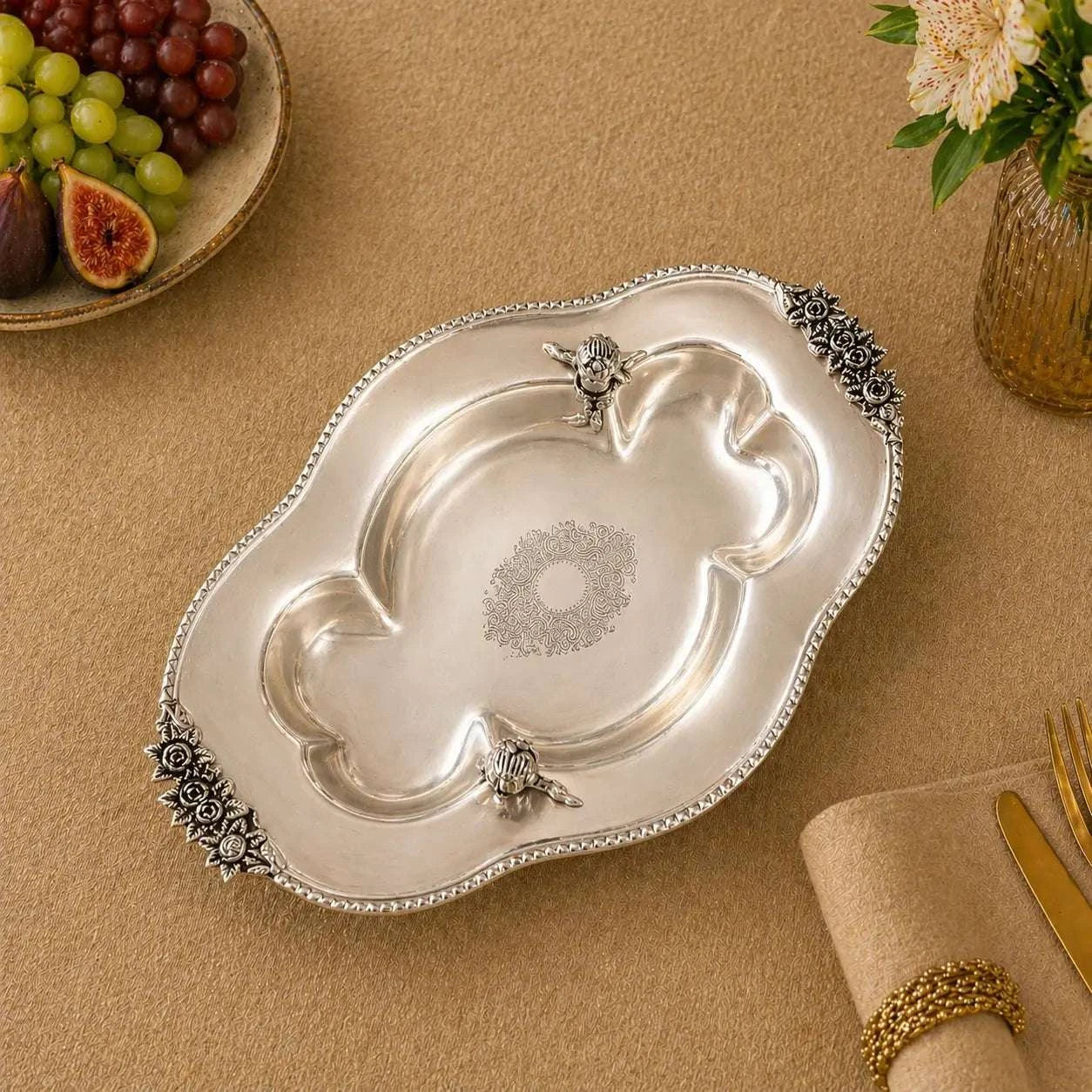 Brass Oval Decorative Dish Bowl / Platter - Image 9