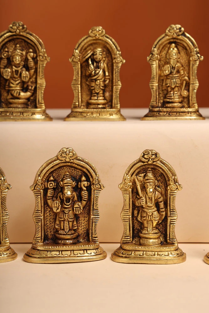 Brass Dashavatara /Vishnu Avatars Statue Set (3 Inch) - Image 6