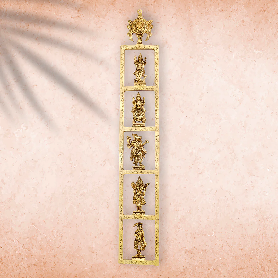 Brass Dashavatara / Vishnu Avatar Wall Hanging Set - Image 3