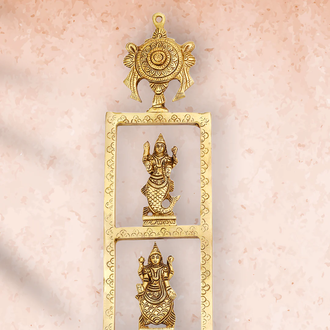 Brass Dashavatara / Vishnu Avatar Wall Hanging Set - Image 4