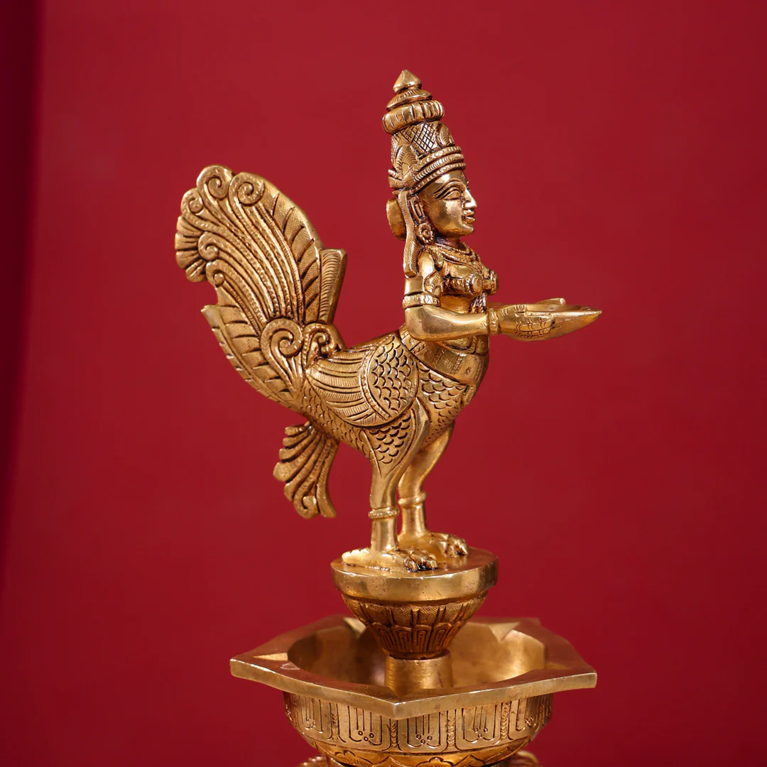 Brass Superfine Kamdhenu Long Lamp (33 Inch) - Image 6
