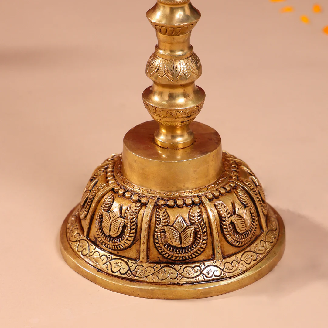 Brass Superfine Kamdhenu Long Lamp (33 Inch) - Image 7