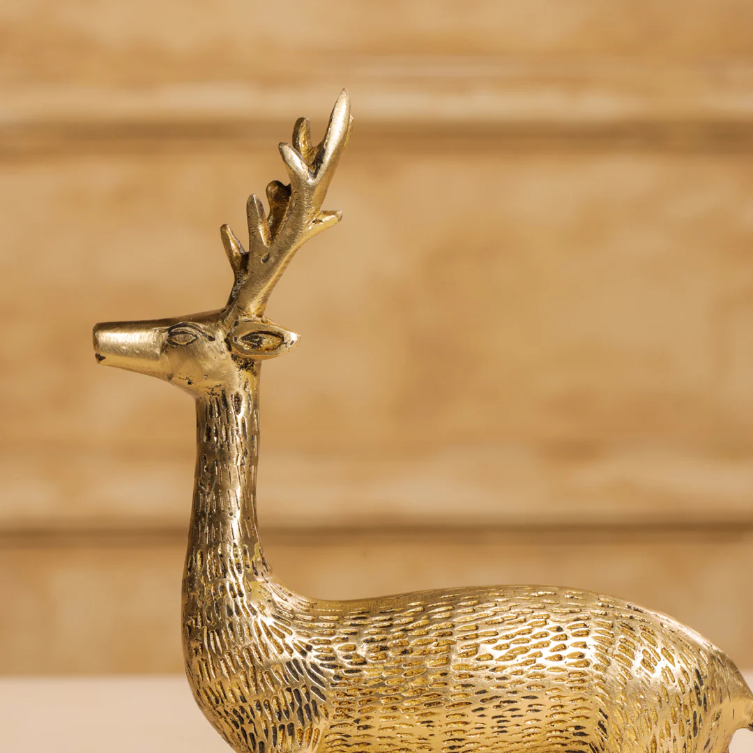 Brass Deer Figurine Showpiece (8.5 Inch) - Image 3