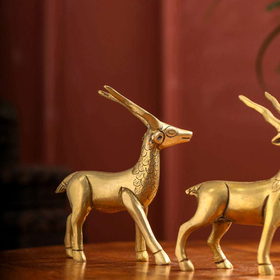 Brass Standing Deer set (4.4 Inch) - Image 5