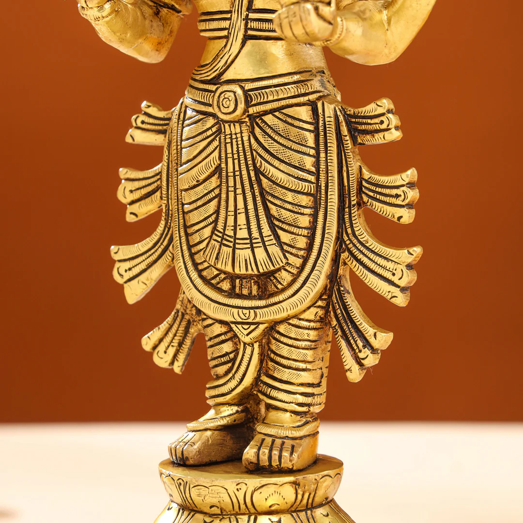 Brass Lord Dhanvantari Idol (13 Inch) - Image 6