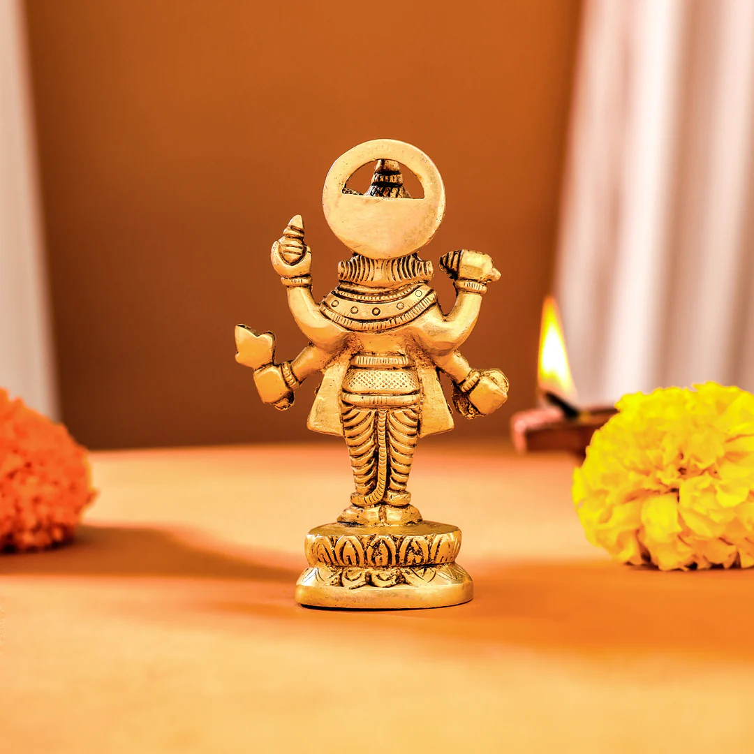 Brass Lord Dhanvantari Idol (4 Inch) - Image 3