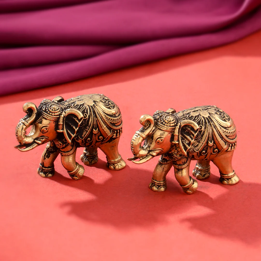 Brass Superfine Elephant pair Festive Gift Hamper - Image 2