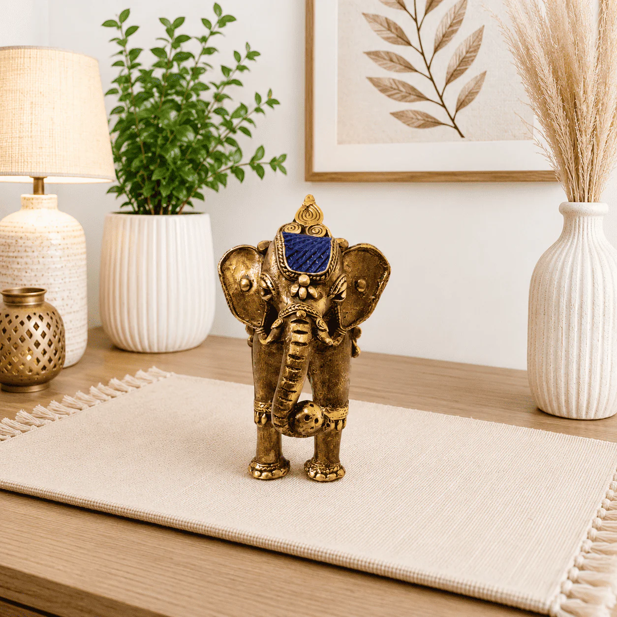 Brass Handcrafted Dhokra Elephant statue - Image 3