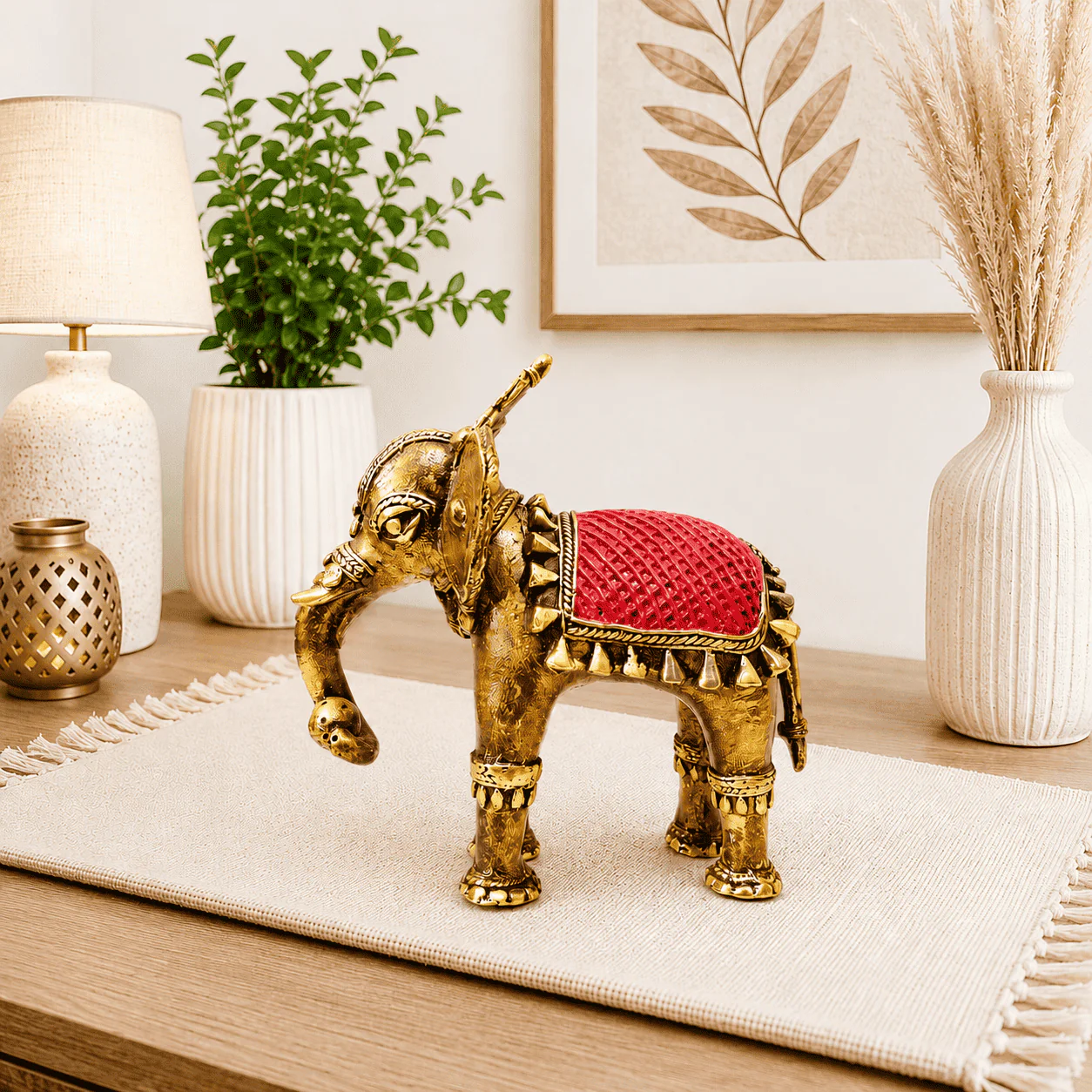 Brass Handcrafted Dhokra Elephant statue - Image 4