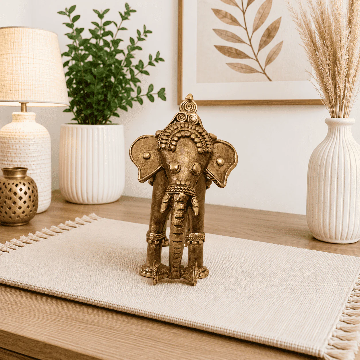 Brass Handcrafted Dhokra Elephant statue - Image 5