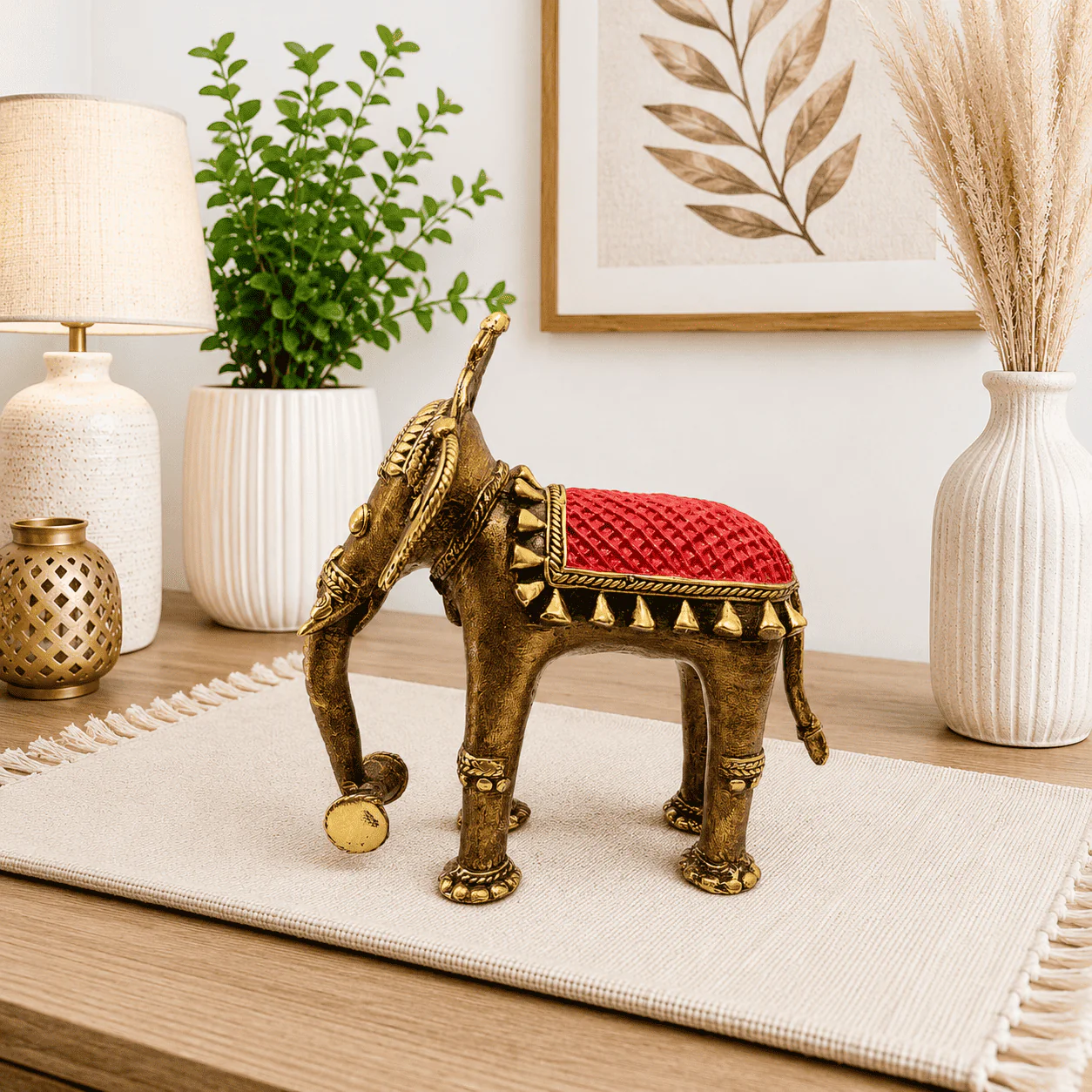 Brass Handcrafted Dhokra Elephant statue - Image 6