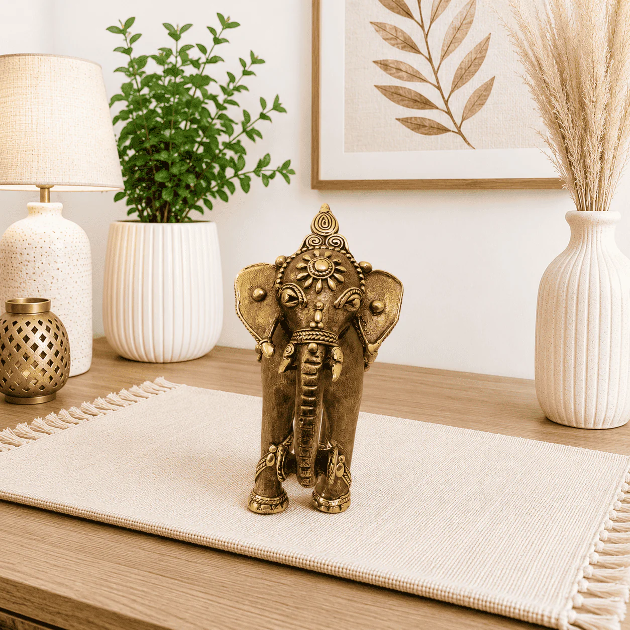 Brass Handcrafted Dhokra Elephant statue - Image 7