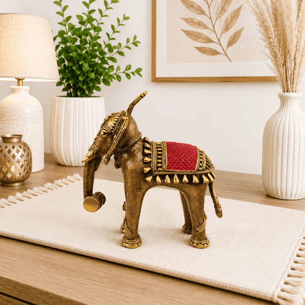 Brass Handcrafted Dhokra Elephant statue - Image 8