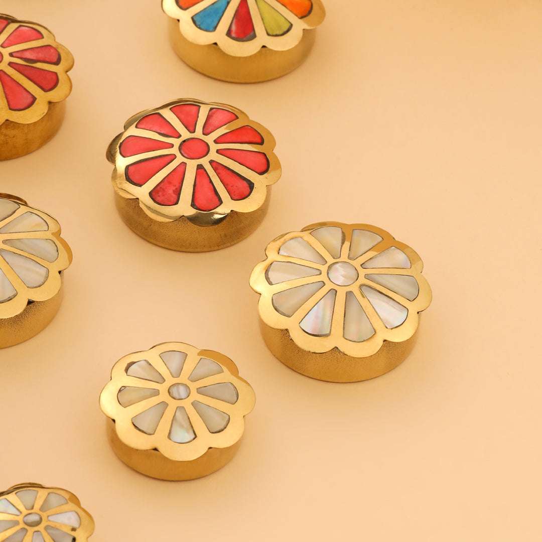 Brass Shell Flower Jewellery Box Pair (3 in 1) - Image 5