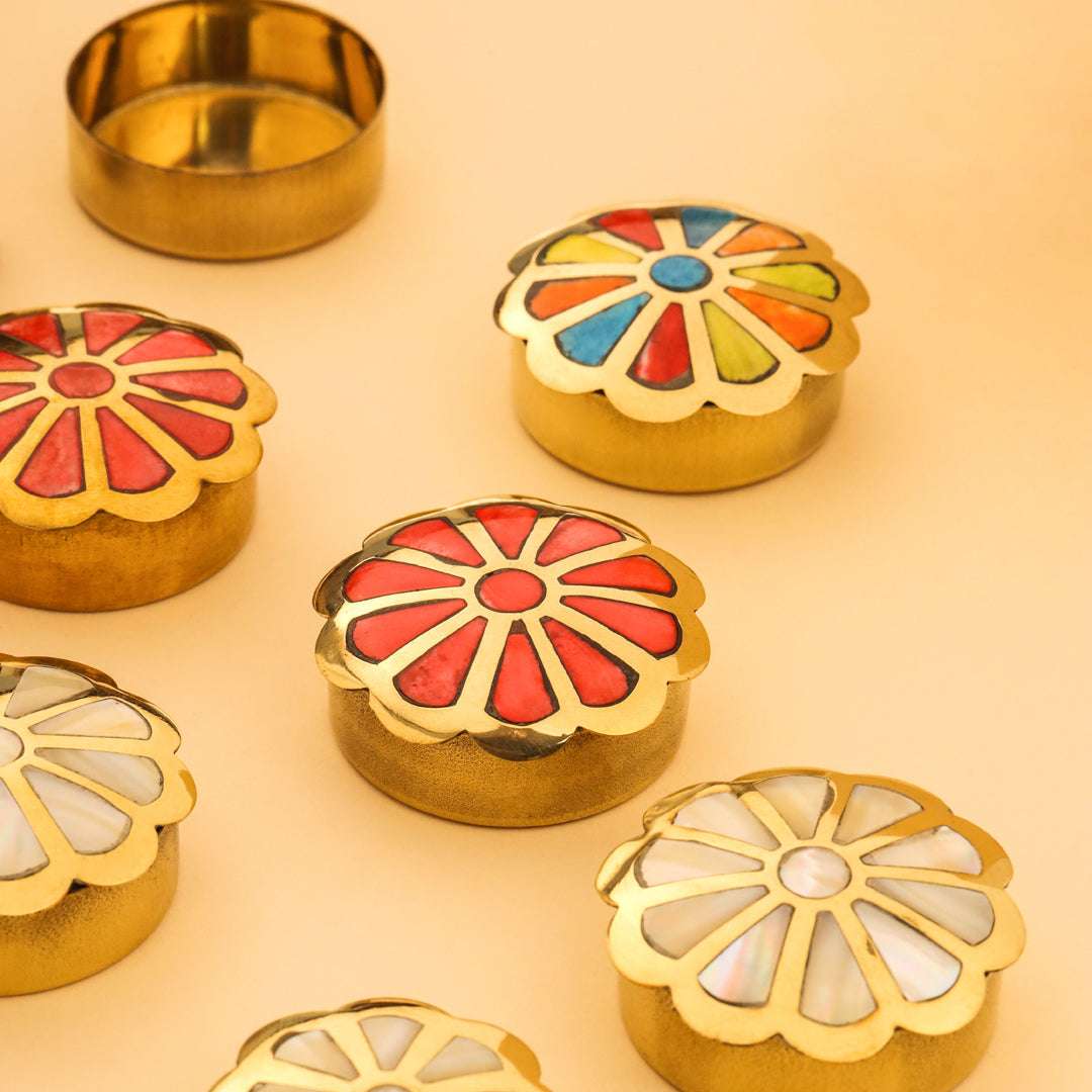 Brass Shell Flower Jewellery Box Pair (3 in 1) - Image 6